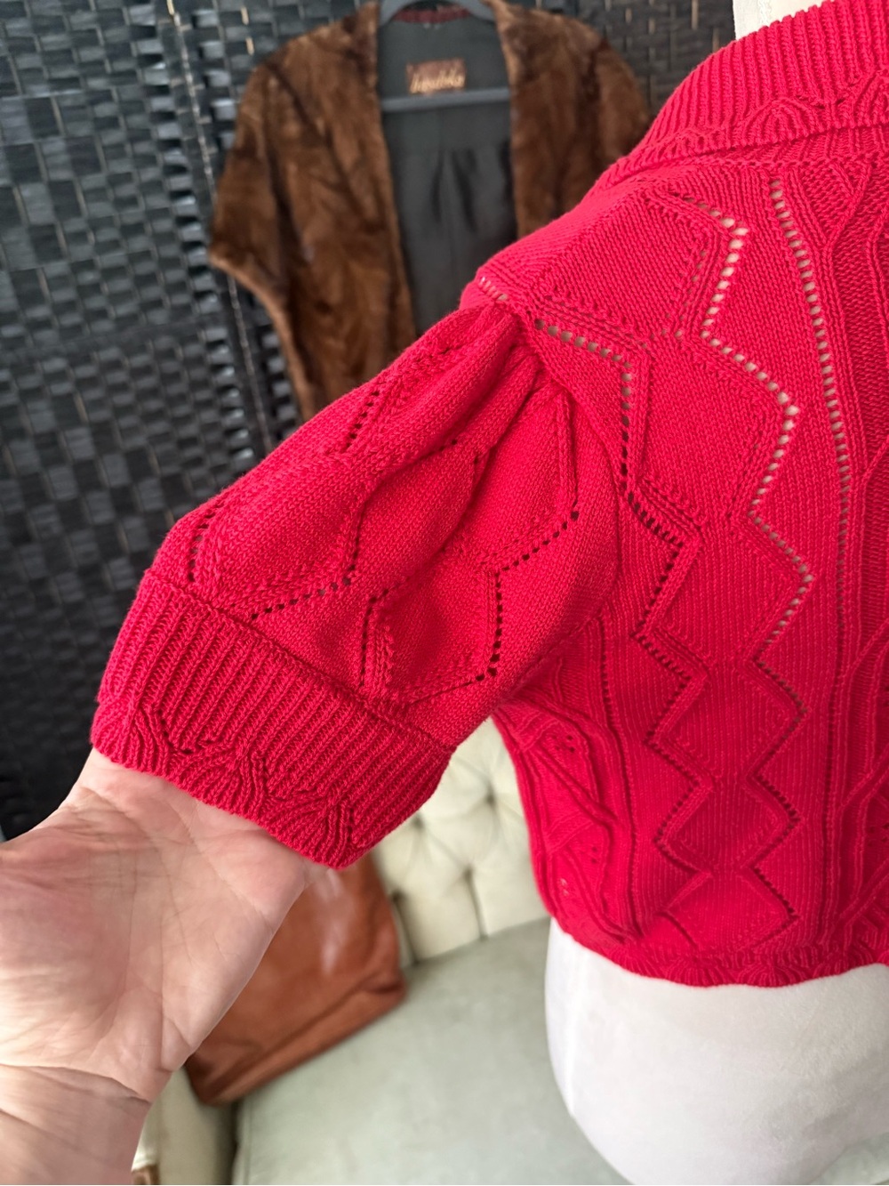 ❤️ Hazel Moon Floral Tie Front Cardigan Sweater Cottagecore Coquette Red XS - Picture 6 of 12